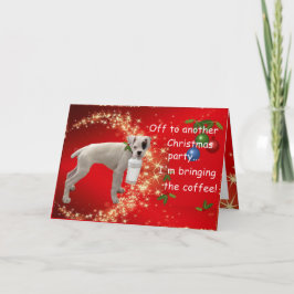 Boxer mit Kaffee Weihnachten