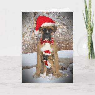 Boxer mit Puppy Christmas Card Feiertagskarte