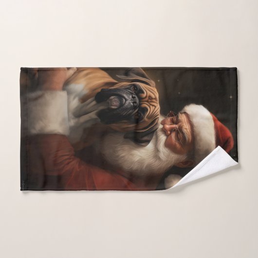 Boxer mit Weihnachtsfeiern Badhandtuch Set (Handtuch)