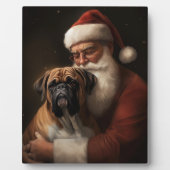 Boxer mit Weihnachtsfeiern Fotoplatte (Vorderseite)