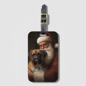 Boxer mit Weihnachtsfeiern Gepäckanhänger (Vorderseite Vertikal)