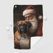 Boxer mit Weihnachtsfeiern Golfhandtuch (Insitu)