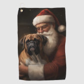 Boxer mit Weihnachtsfeiern Golfhandtuch (Vorderseite)