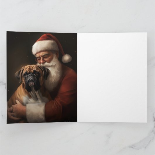 Boxer mit Weihnachtsfeiern Karte (Innenseite)