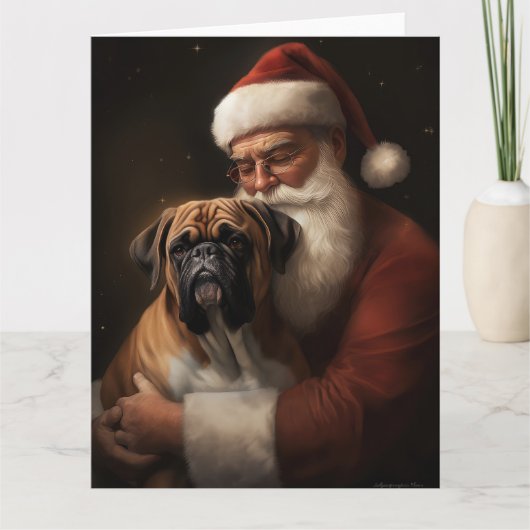 Boxer mit Weihnachtsfeiern Karte (Vorderseite)