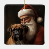 Boxer mit Weihnachtsfeiern Keramikornament (Rückseite)