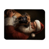 Boxer mit Weihnachtsfeiern Magnet (Horizontal)