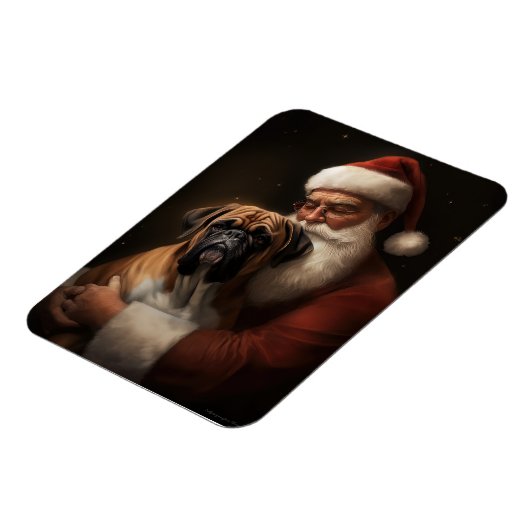 Boxer mit Weihnachtsfeiern Magnet (Linke Seite)