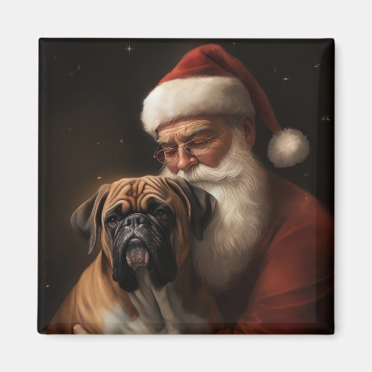 Boxer mit Weihnachtsfeiern Magnet (Vorne)