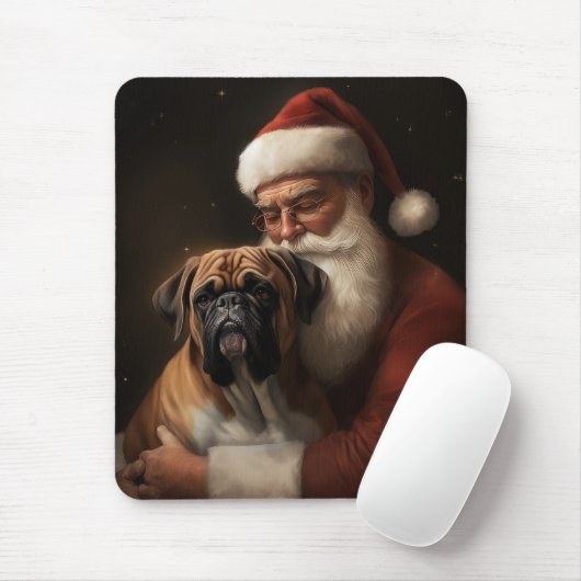 Boxer mit Weihnachtsfeiern Mousepad (Mit Mouse)