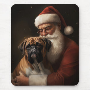 Boxer mit Weihnachtsfeiern Mousepad