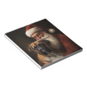 Boxer mit Weihnachtsfeiern Notizblock (angewinkelt)