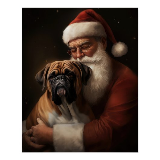 Boxer mit Weihnachtsfeiern Poster (Vorderseite)