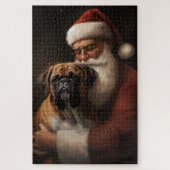 Boxer mit Weihnachtsfeiern Puzzle (Vertikal)