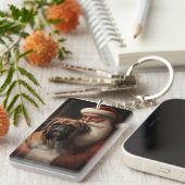 Boxer mit Weihnachtsfeiern Schlüsselanhänger (Vorderseite rechts)