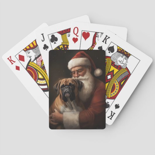 Boxer mit Weihnachtsfeiern Spielkarten (Rückseite)