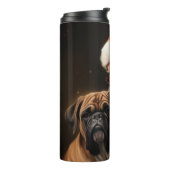 Boxer mit Weihnachtsfeiern Thermosbecher (Nach links gedreht)