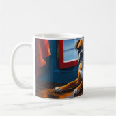 Boxer mit Weihnachtslichtern Urlaub Kaffeetasse (Links)
