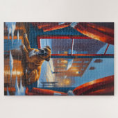 Boxer mit Weihnachtslichtern Urlaub Puzzle (Horizontal)