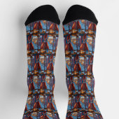 Boxer mit Weihnachtslichtern Urlaub Socken (Oben)