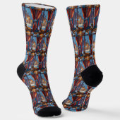 Boxer mit Weihnachtslichtern Urlaub Socken (Gewinkelt)