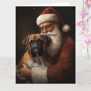 Boxer mit Weihnachtsmann Festive Weihnachten Karte