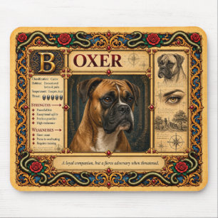 Boxer, mittelalterliche Bestiarien-Kunst Mousepad