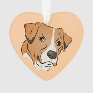 Boxer Mix Grafisches Dog-Portrait Ornament