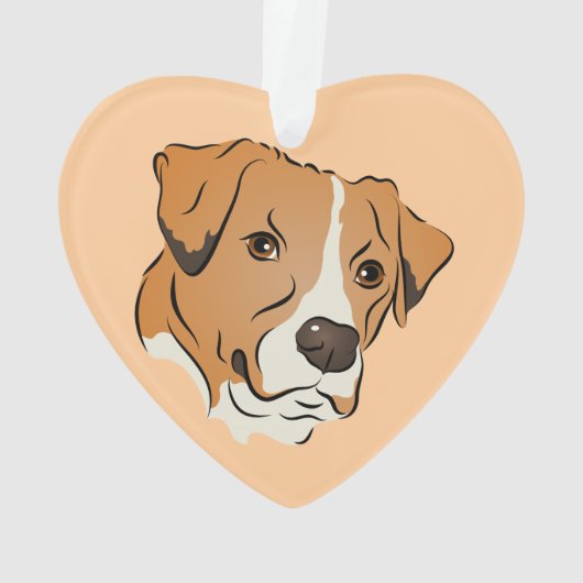 Boxer Mix Grafisches Dog-Portrait Ornament (Rückseite)