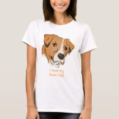 Boxer Mix Grafisches Dog-Portrait T-Shirt (Vorderseite)