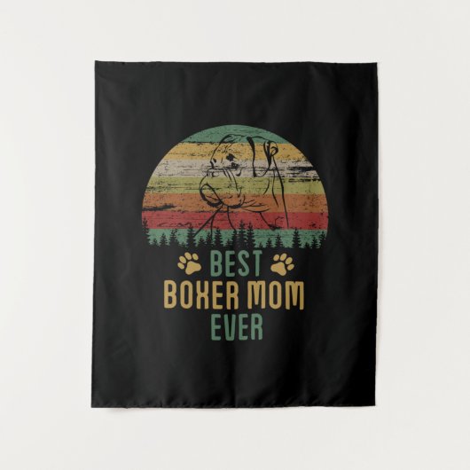 Boxer Mom Wandteppich (Vorderseite)