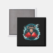 Boxer Monkey With Boxing Gloves Kickboxing Funny B Magnet (Vorderseite/Rückseite)