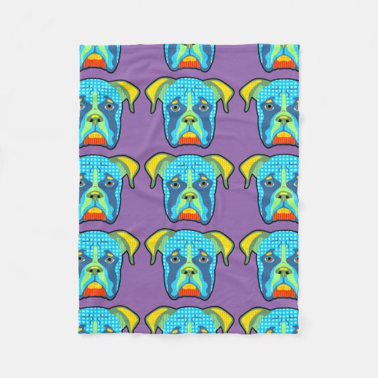 Boxer-Muster-Pop-Kunst Fleecedecke (Vorderseite)