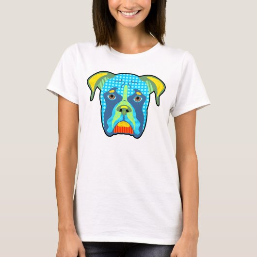 Boxer-Muster-Pop-Kunst T-Shirt (Vorderseite)