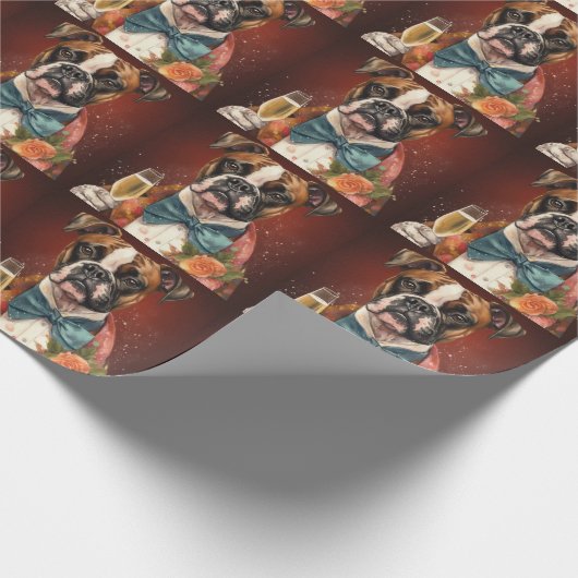 Boxer Neujahr Geschenkpapier (Ecke)