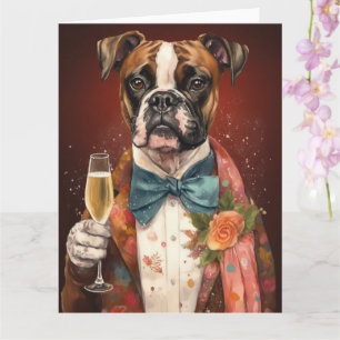 Boxer Neujahr Karte