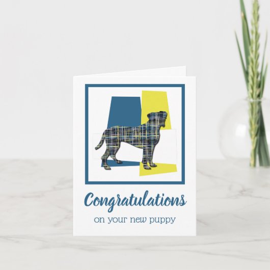 Boxer New Puppy Gratulation Gruß Karte (Vorderseite)