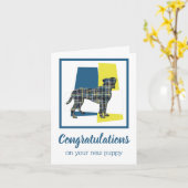 Boxer New Puppy Gratulation Gruß Karte (Gelbe Blume)