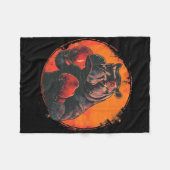 Boxer Nilpferd mit Boxhandschuhen Kickboxen Lustig Fleecedecke (Vorderseite (Horizontal))