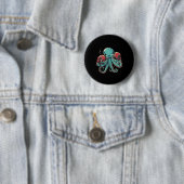 Boxer Octopus Lover Ocean Creation Kickboxing Button (Beispiel)