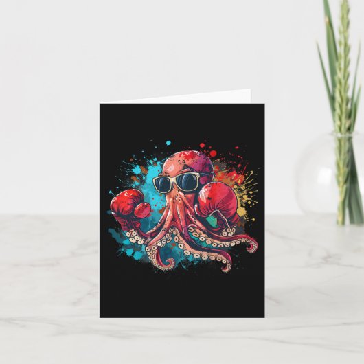 Boxer Octopus Lover Ocean Creation Kickboxing Karte (Vorderseite)