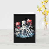 Boxer Octopus Lover Ocean Creation Kickboxing Karte (Gelbe Blume)