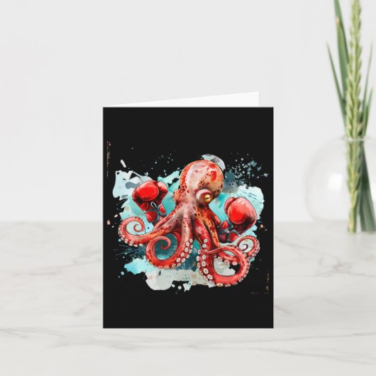 Boxer Octopus Lover Ocean Creature Boxkick Karte (Vorderseite)
