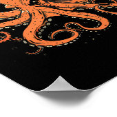Boxer Octopus Lover Ocean Creature Boxkick Poster (Ecke)