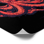 Boxer Octopus Lover Ocean Creature Boxkick Poster (Ecke)