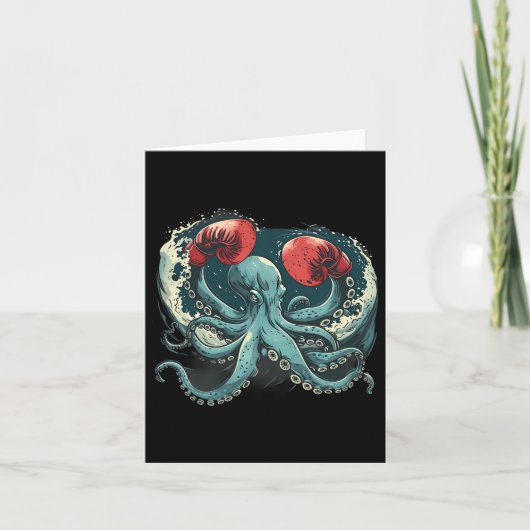 Boxer Octopus Lover Ocean Sea Creature Funny Boxen Karte (Vorderseite)
