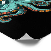Boxer Octopus Lover Ocean Sea Creature Funny Boxen Poster (Ecke)