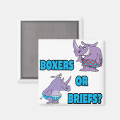 Boxer oder Slips lustige Nashörner Magnet (Vorderseite/Rückseite)