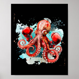 Boxer-Oktopus-Liebhaber Ozean Meer Kreatur Boxer K Poster