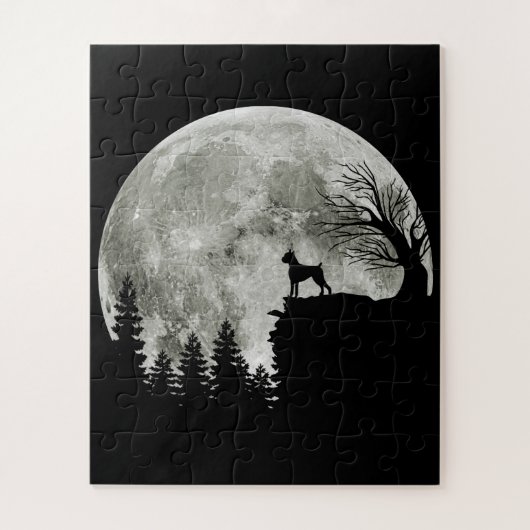 Boxer On Mountain Cool Halloween Ohrs for Her Puzzle (Vertikal)